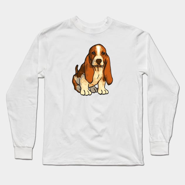 Basset Hound Dog Long Sleeve T-Shirt by PetinHeart